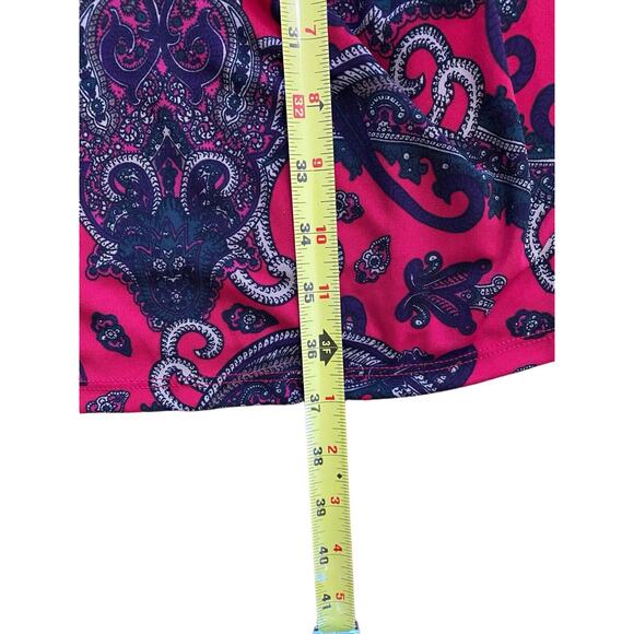 NEW Lauren Ralph Lauren Womens 4 Red Paisley Ruched Knee Length Stretch Lined - Picture 5 of 11